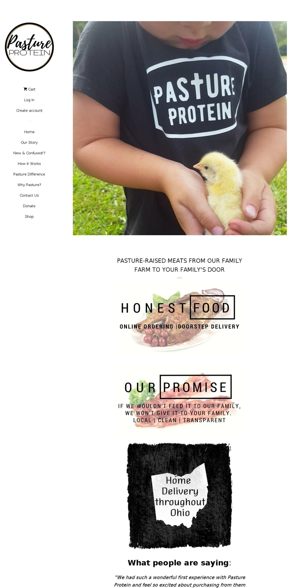 pastureprotein.com shopify website screenshot