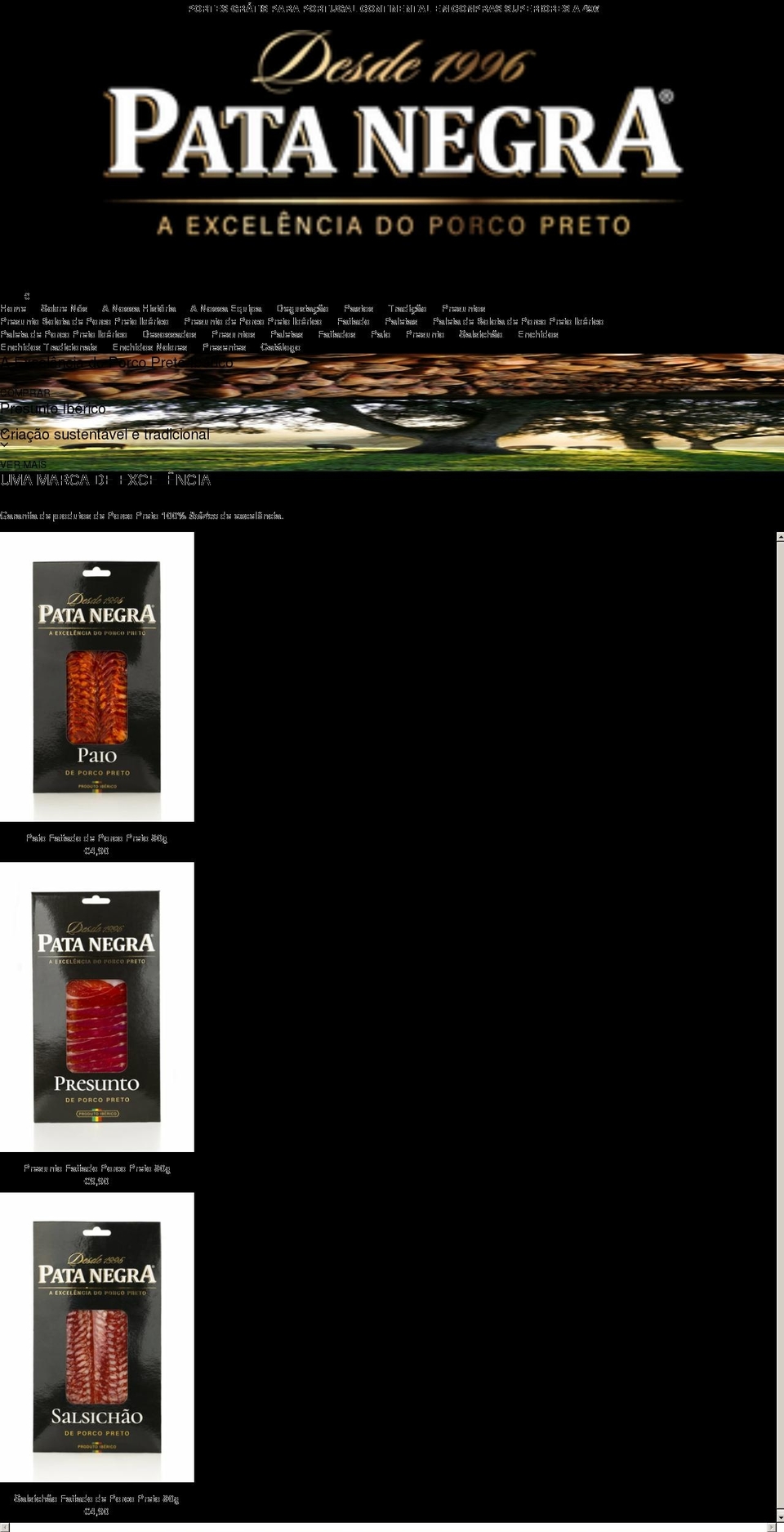 pata-negra.com shopify website screenshot