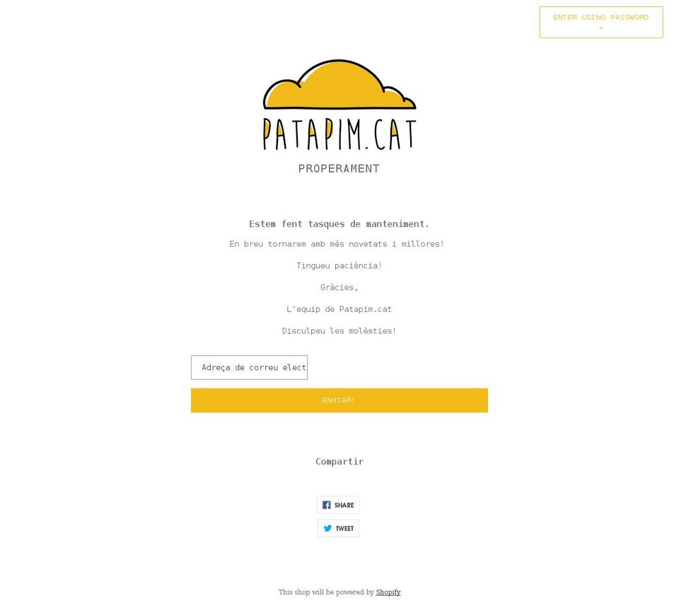 patapim.cat shopify website screenshot