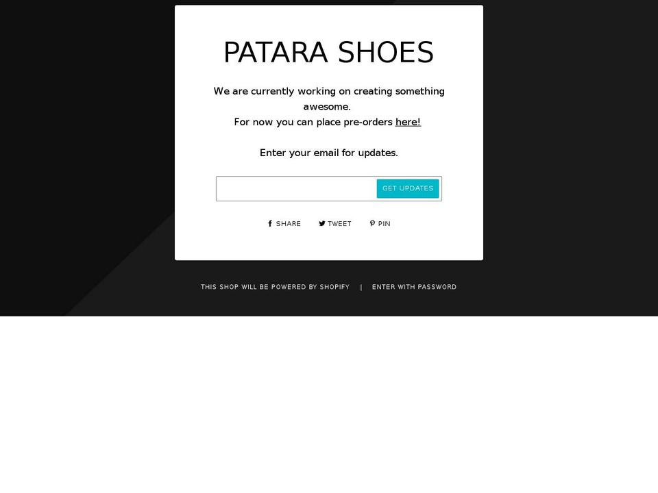 patarashoes.com shopify website screenshot