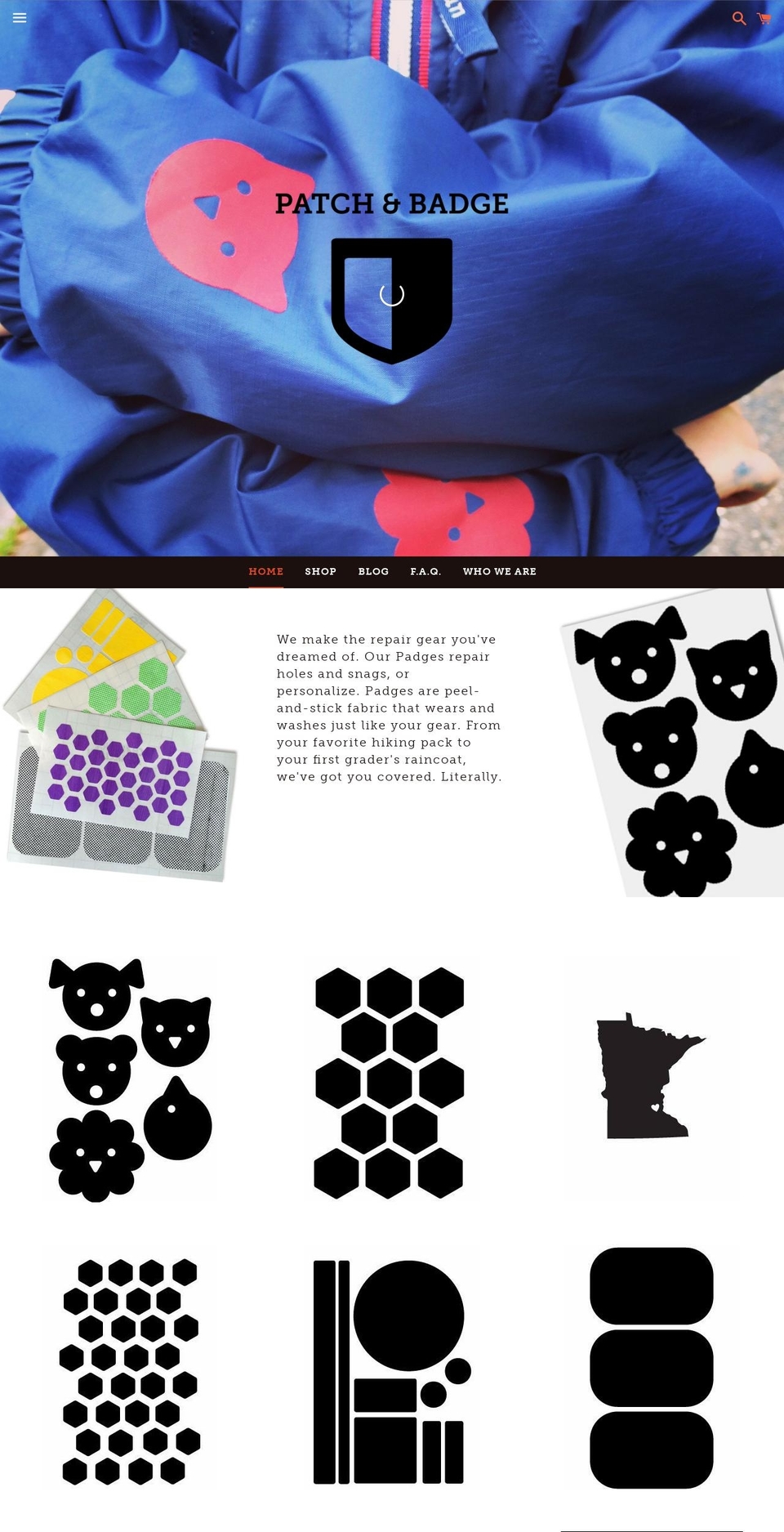 patchandbadge.com shopify website screenshot