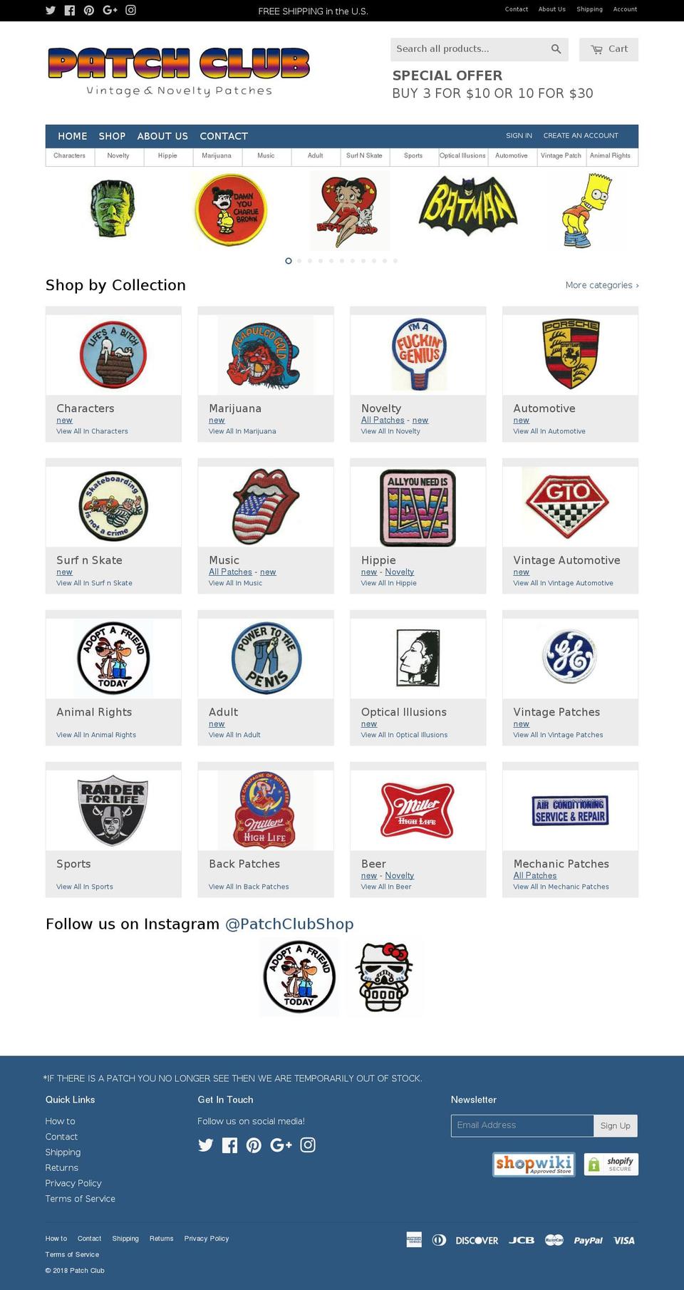 patchclub.com shopify website screenshot