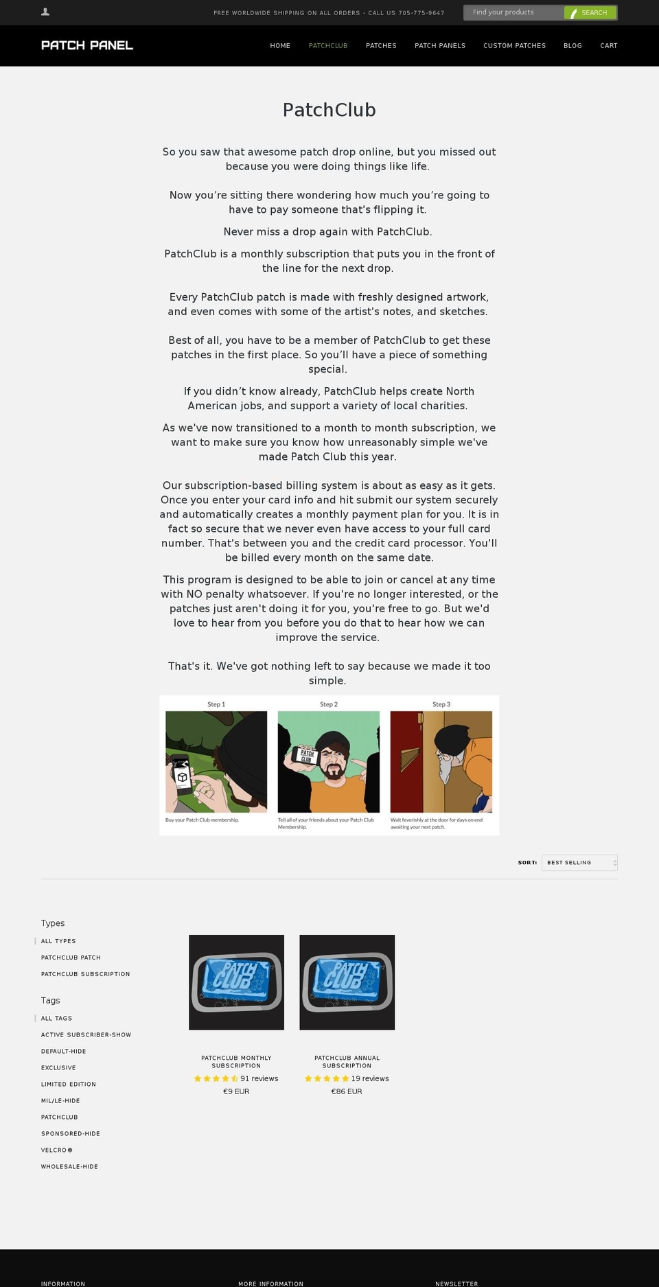 patchclub.net shopify website screenshot