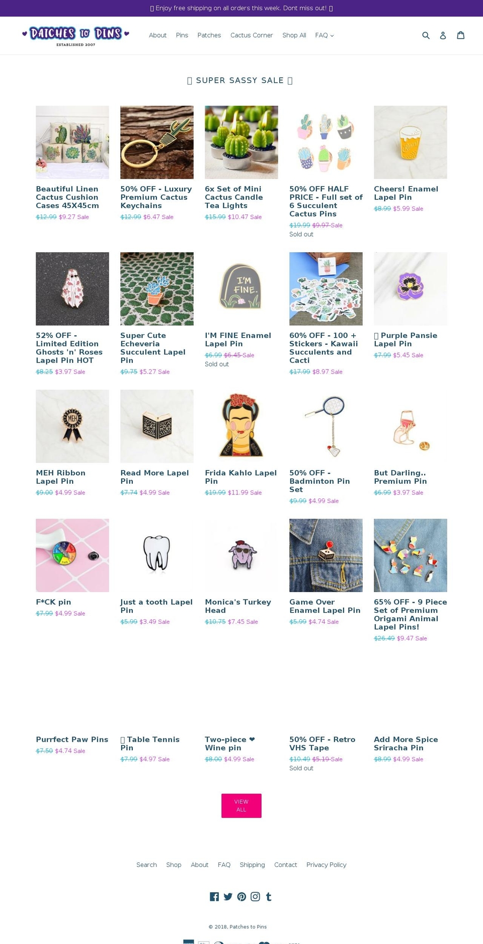 patchestopins.com — Shopify storefront screenshot