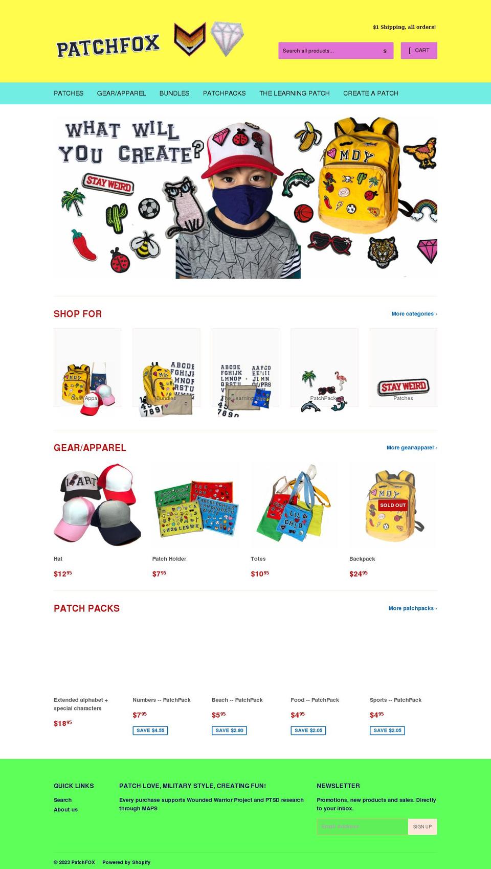 patchfox.com shopify website screenshot