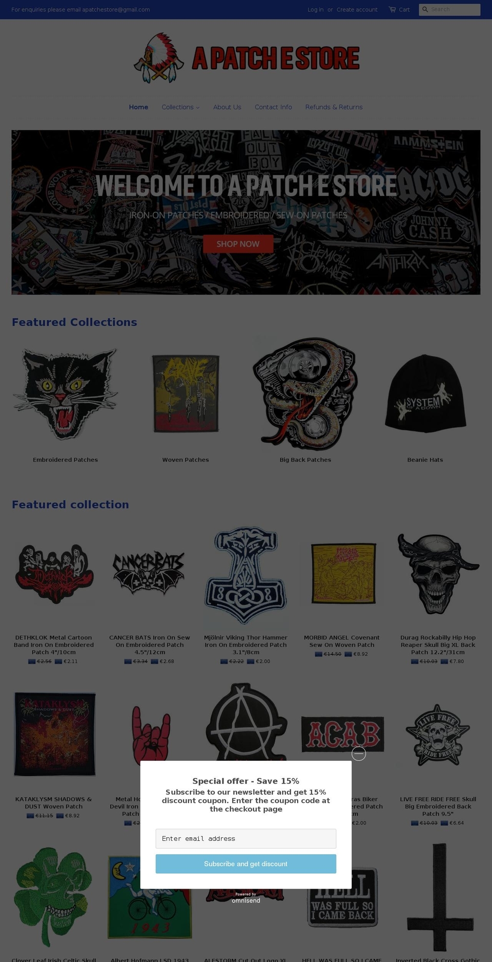 patchfreak.com — Shopify storefront screenshot