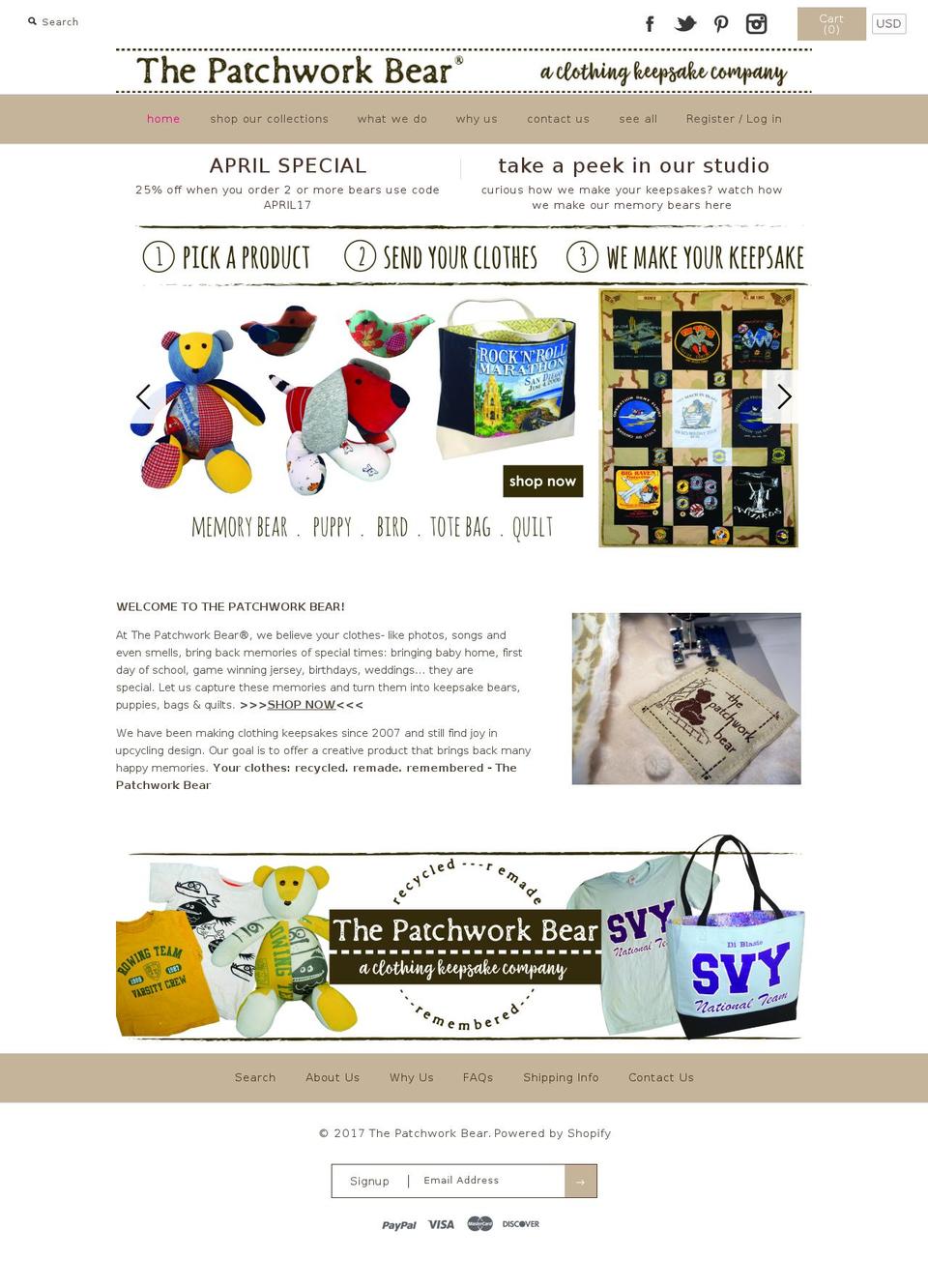 patchworkbear.com shopify website screenshot