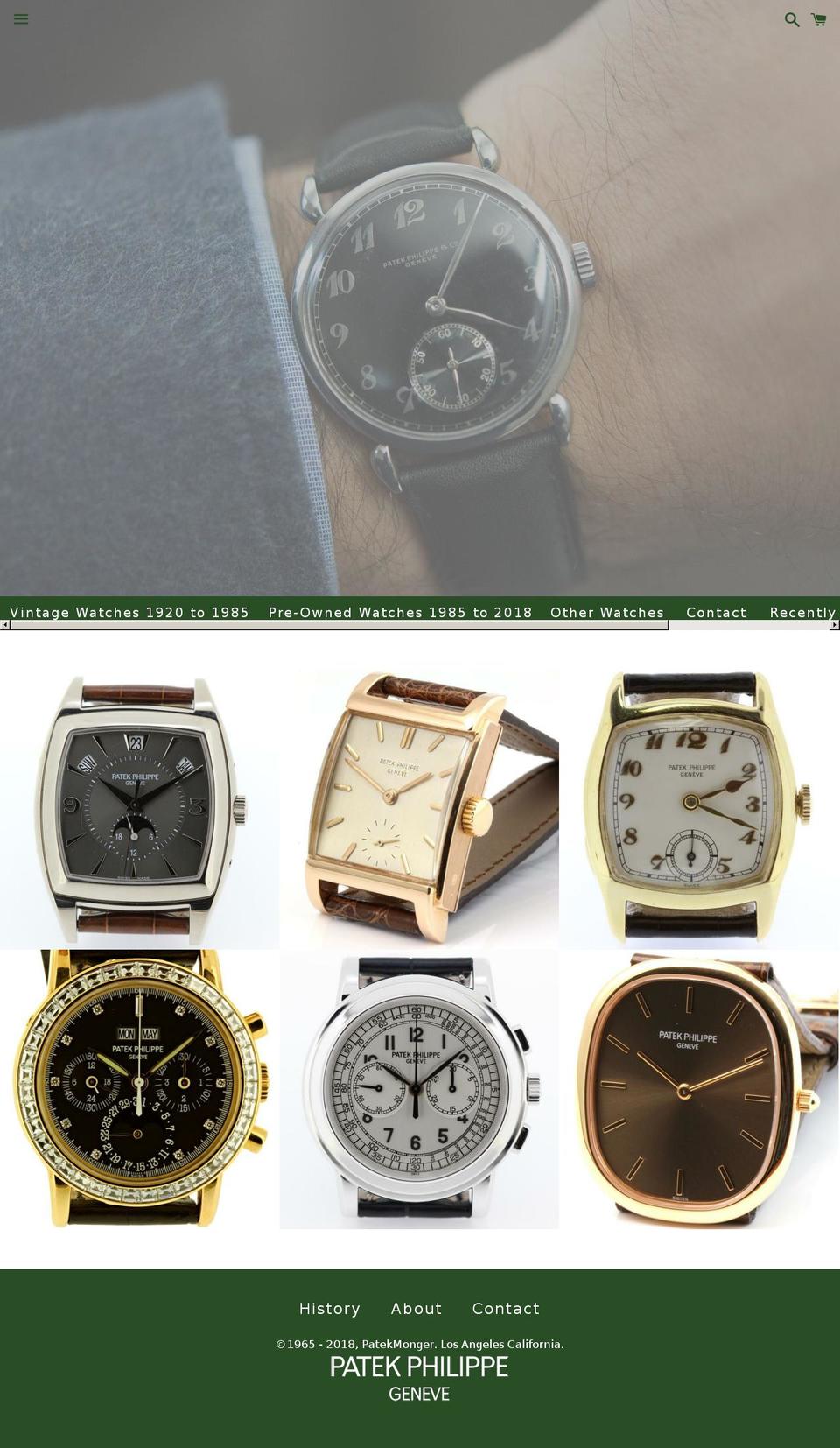 patekmonger.com shopify website screenshot