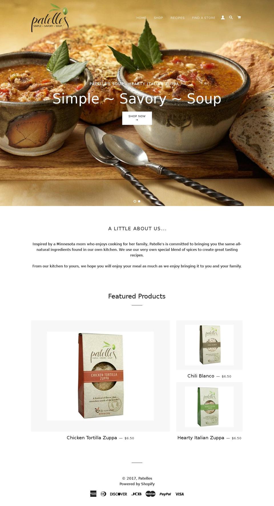 patelles.com shopify website screenshot