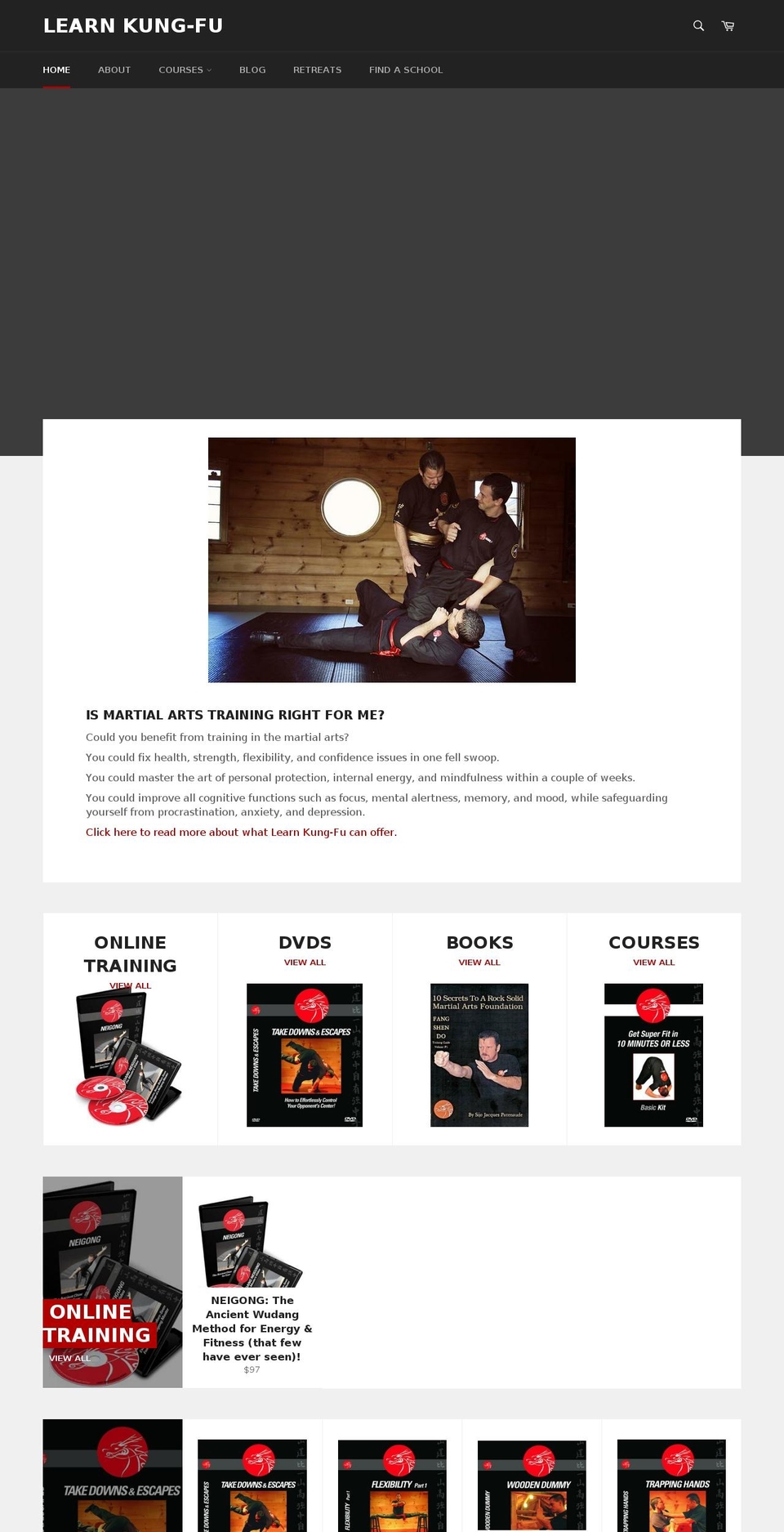 patenaudekungfu.com — Shopify storefront screenshot