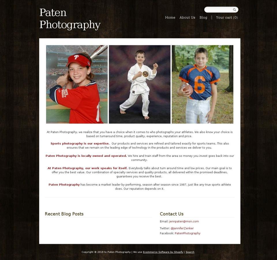 Woodland Shopify theme site example patenphotography.com