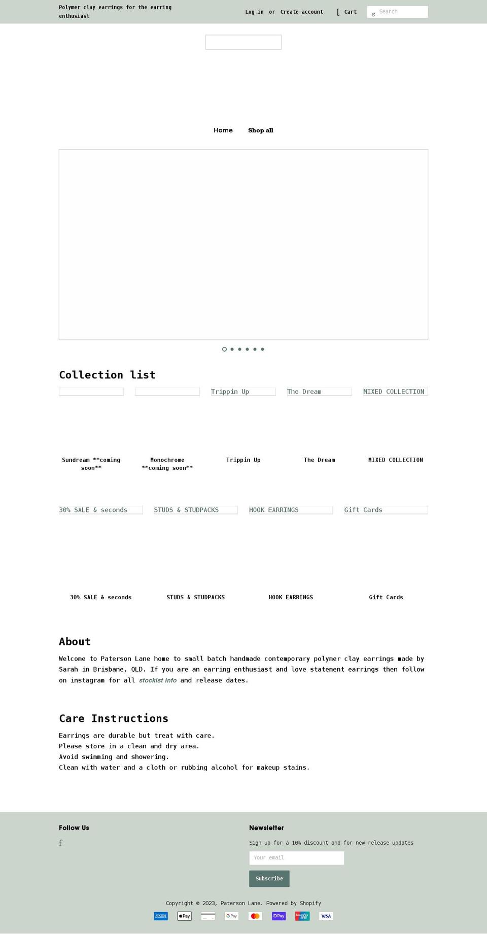 patersonlane.com shopify website screenshot