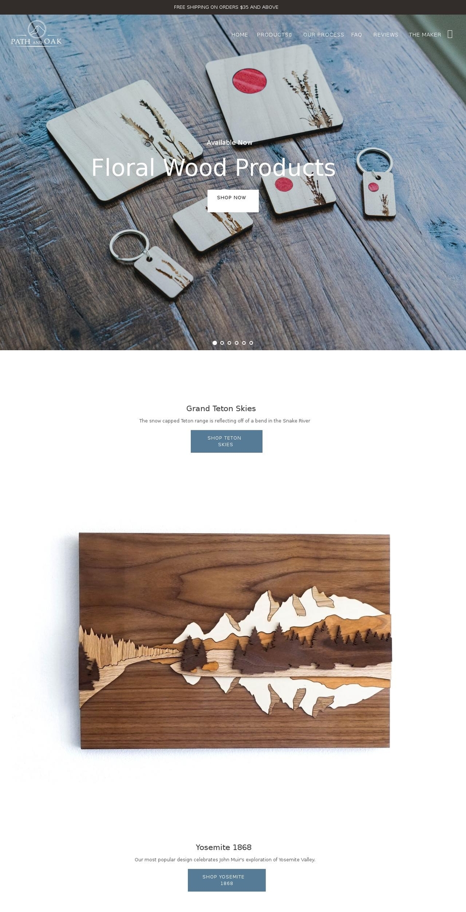 pathandoak.com shopify website screenshot