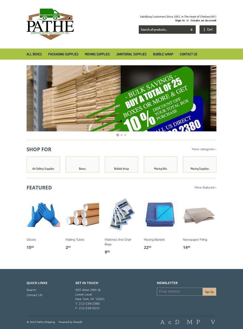pathe-shipping.myshopify.com shopify website screenshot