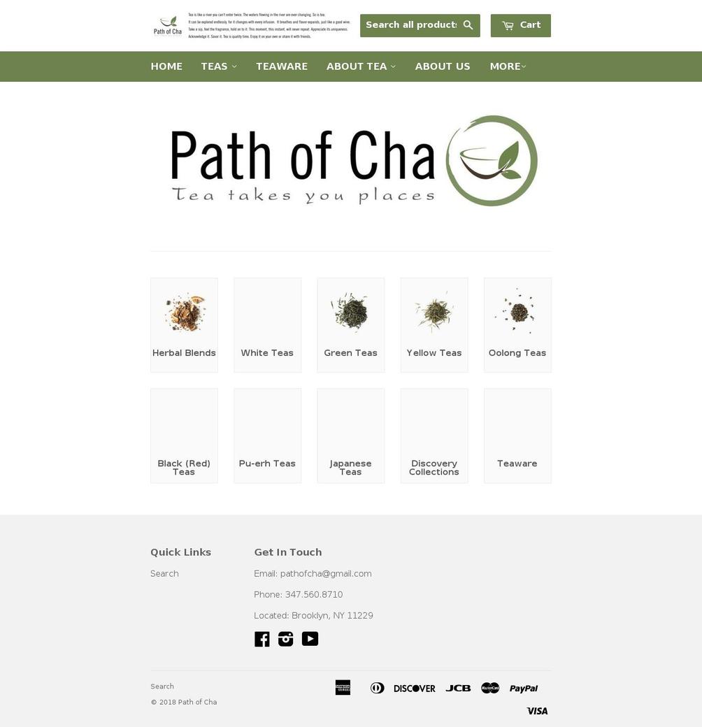 pathofcha.com shopify website screenshot