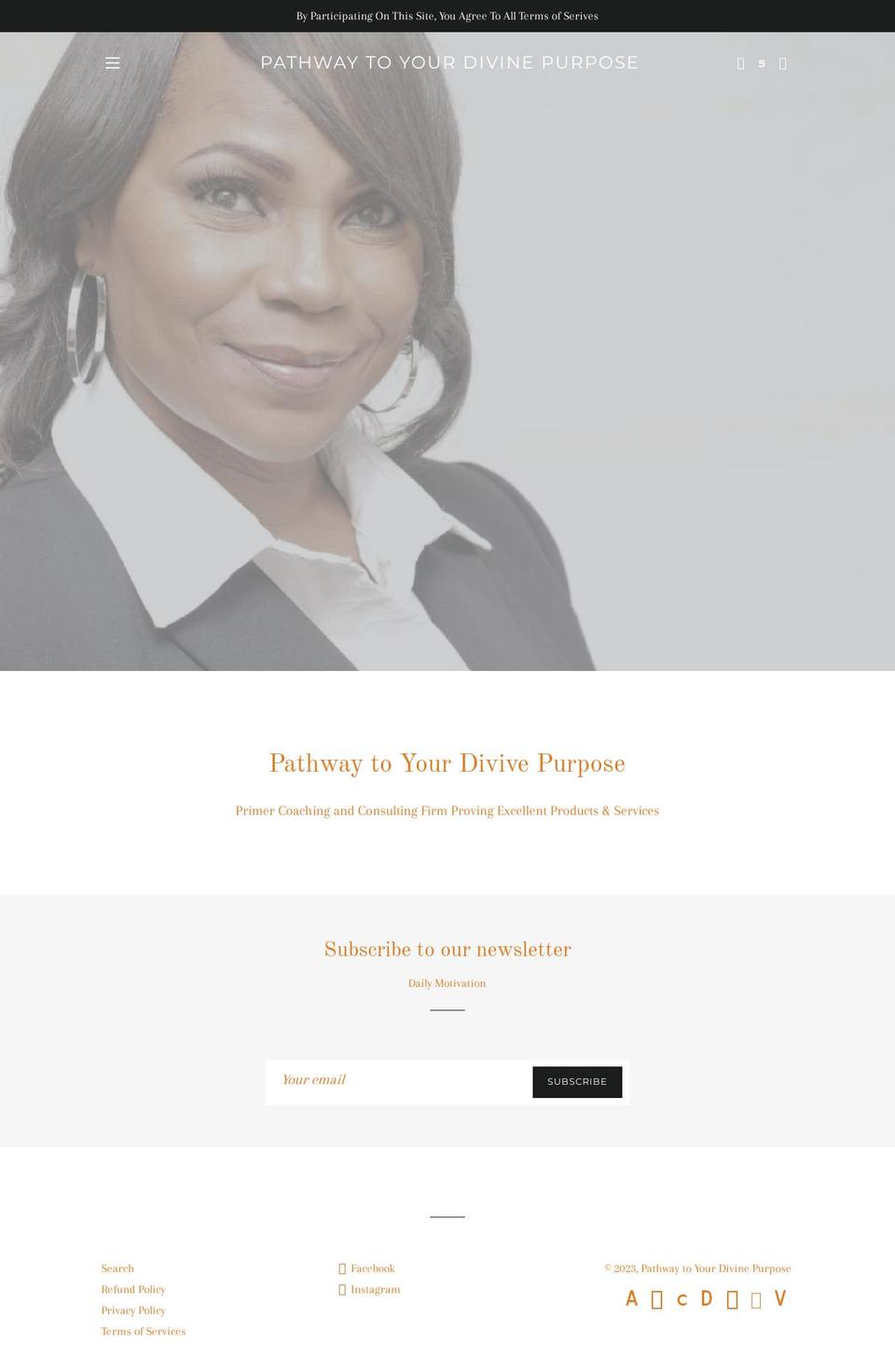 pathwaytoyourdivinepurpose.org shopify website screenshot