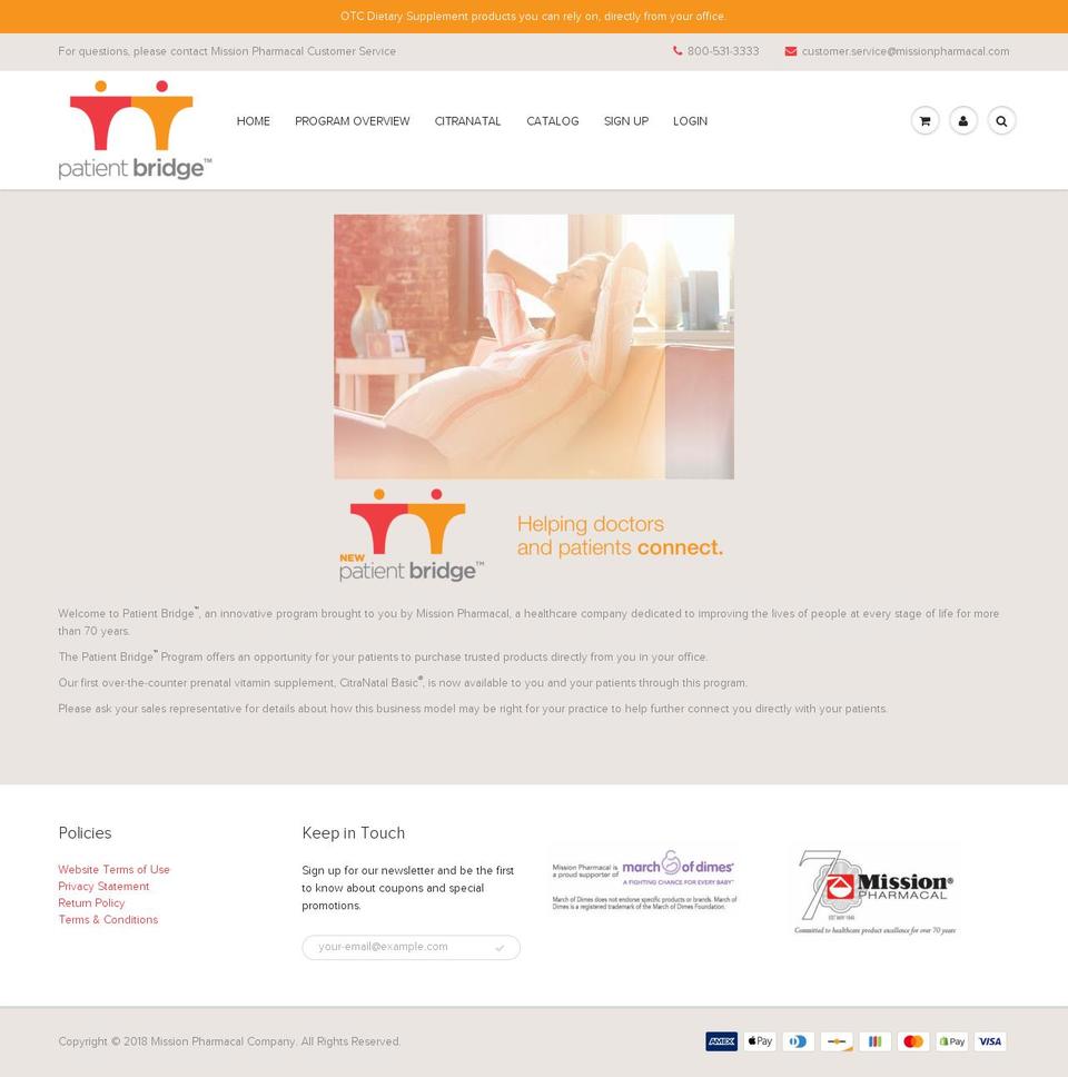 patientbridge.com — Shopify storefront screenshot