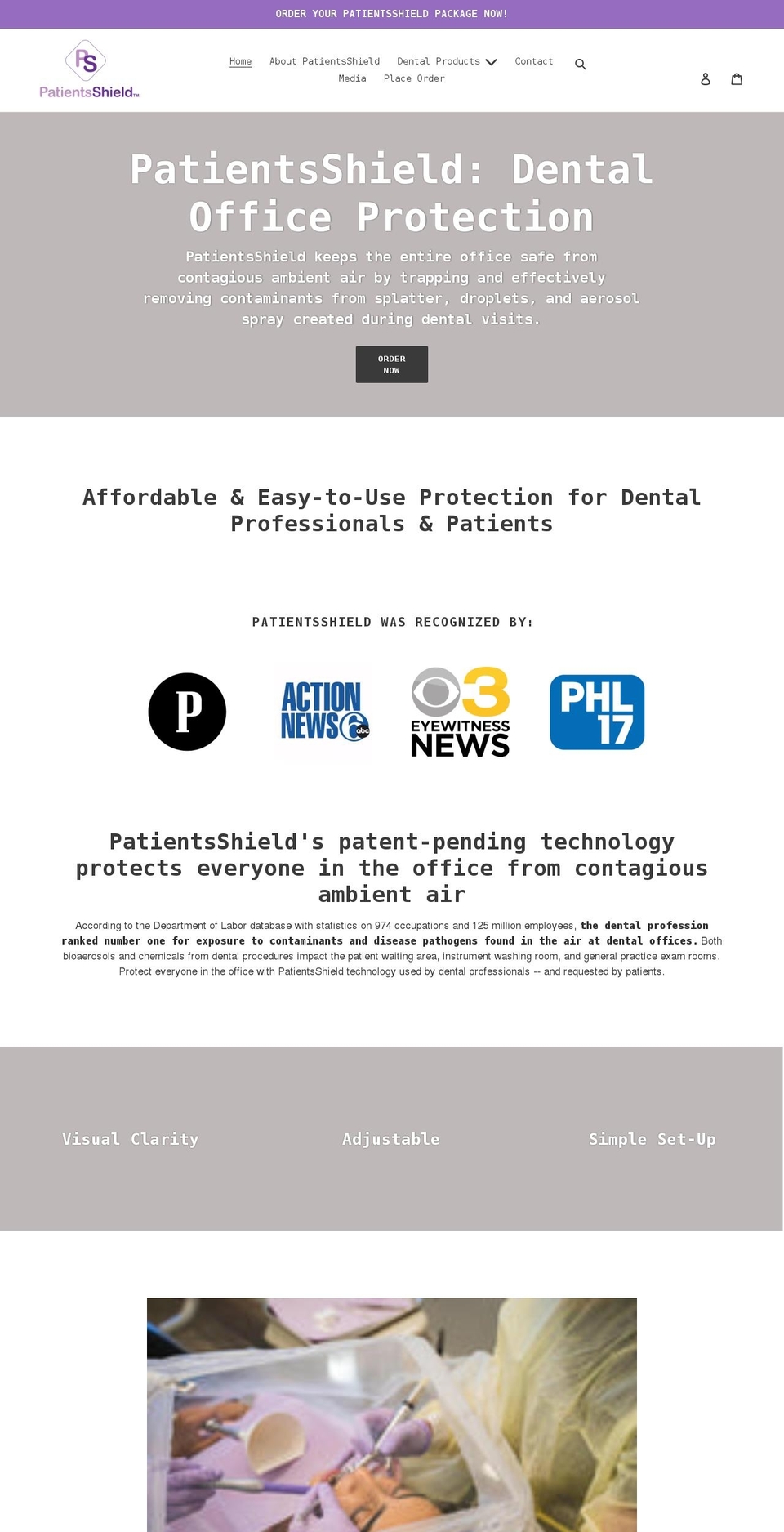 patientsshield.com shopify website screenshot