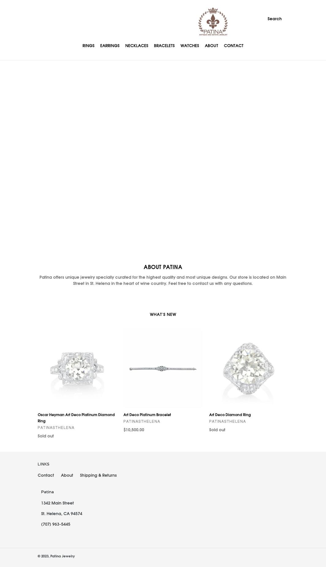 patinajewelry.com shopify website screenshot