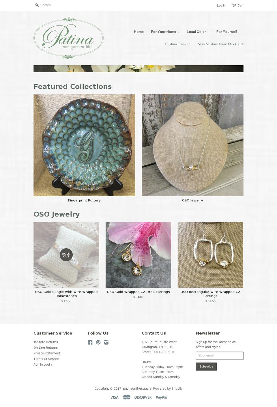 patinaonthesquare.com shopify website screenshot