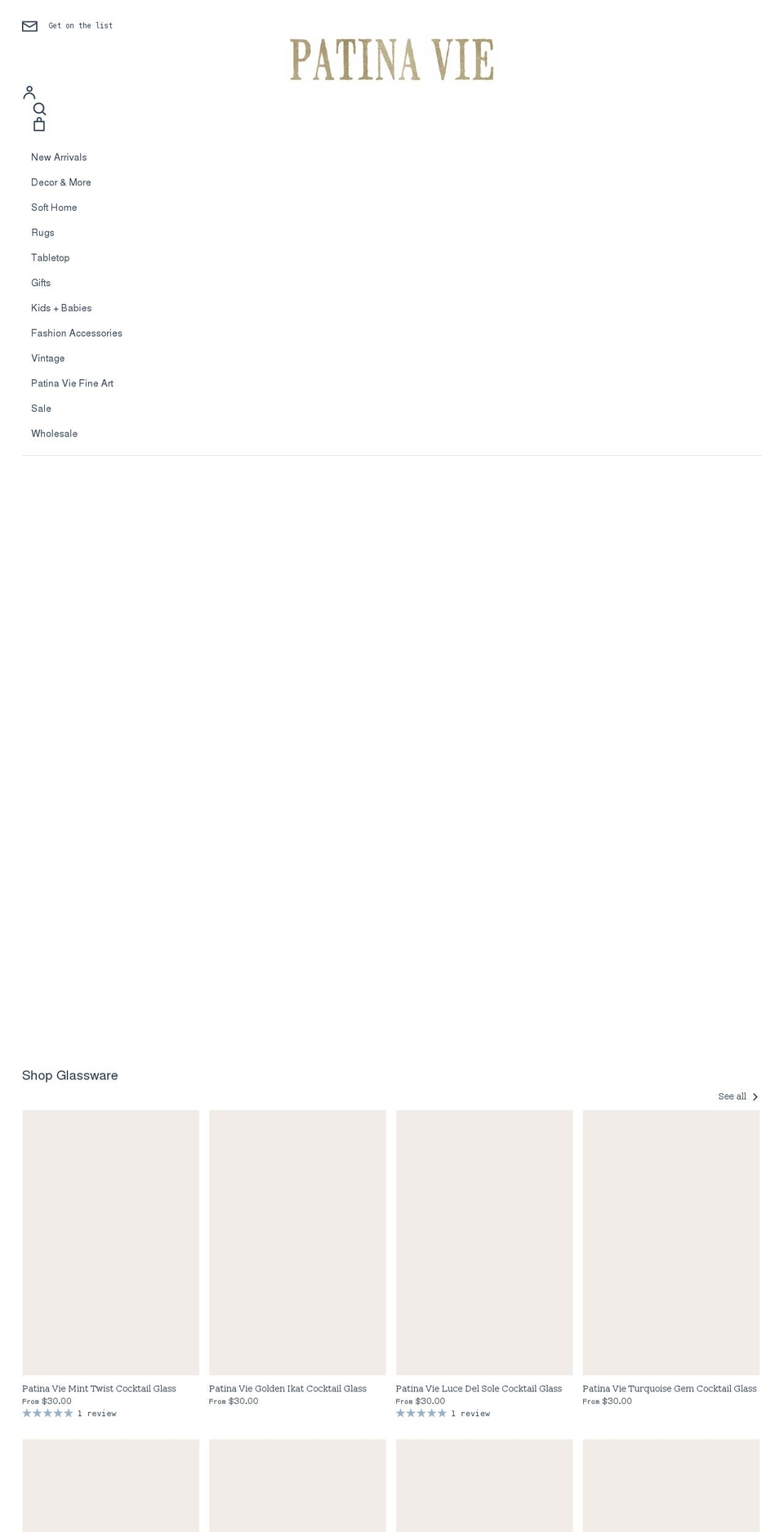 patinavie.com shopify website screenshot
