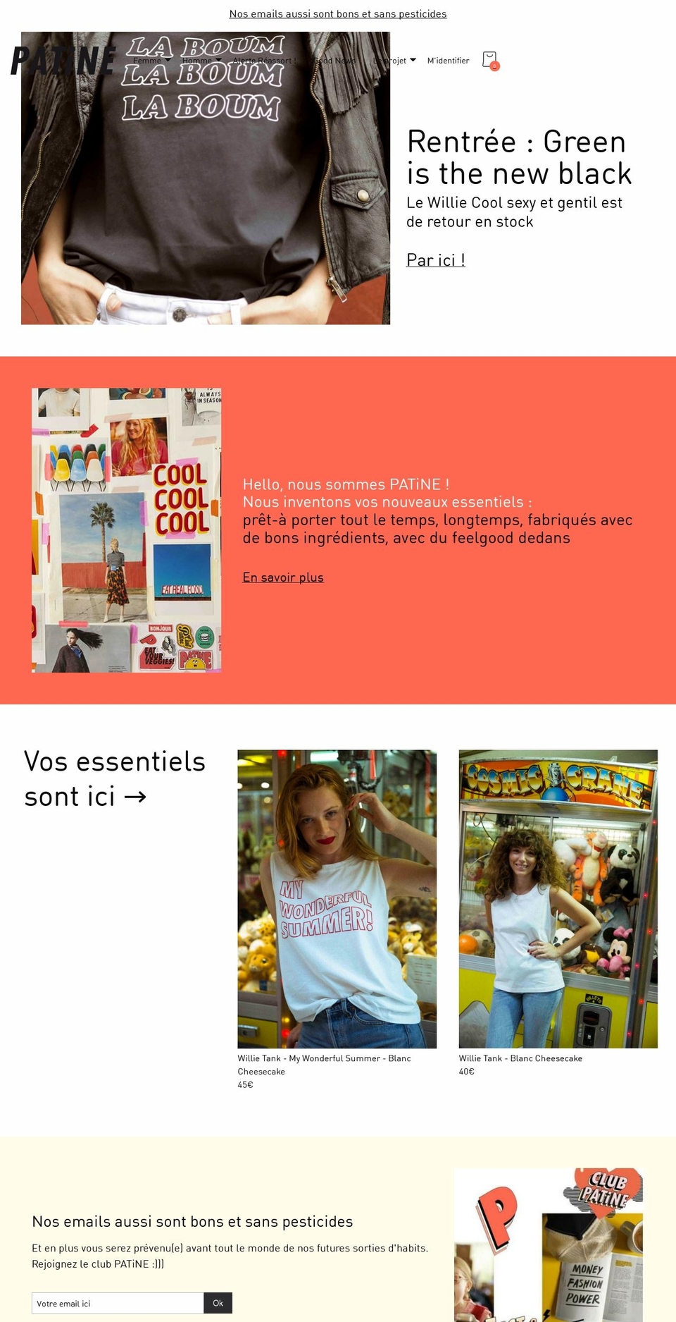 patine.eu shopify website screenshot