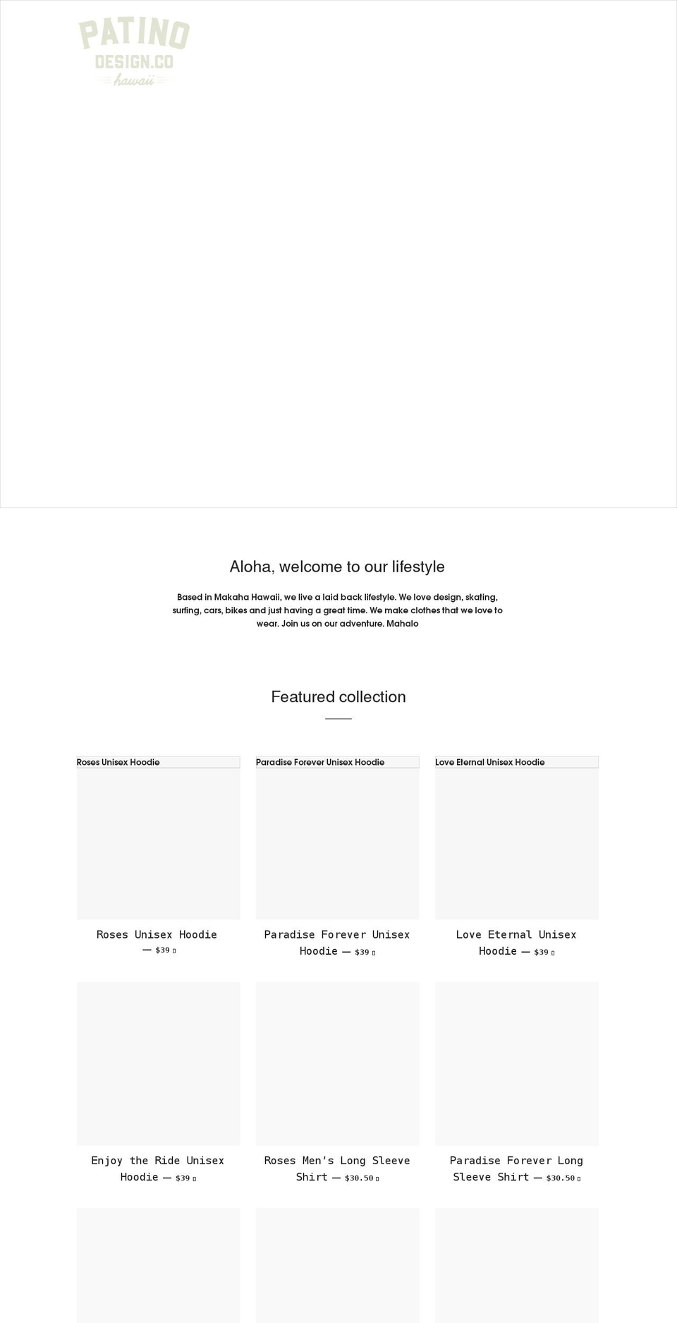 patinodesignco.com shopify website screenshot