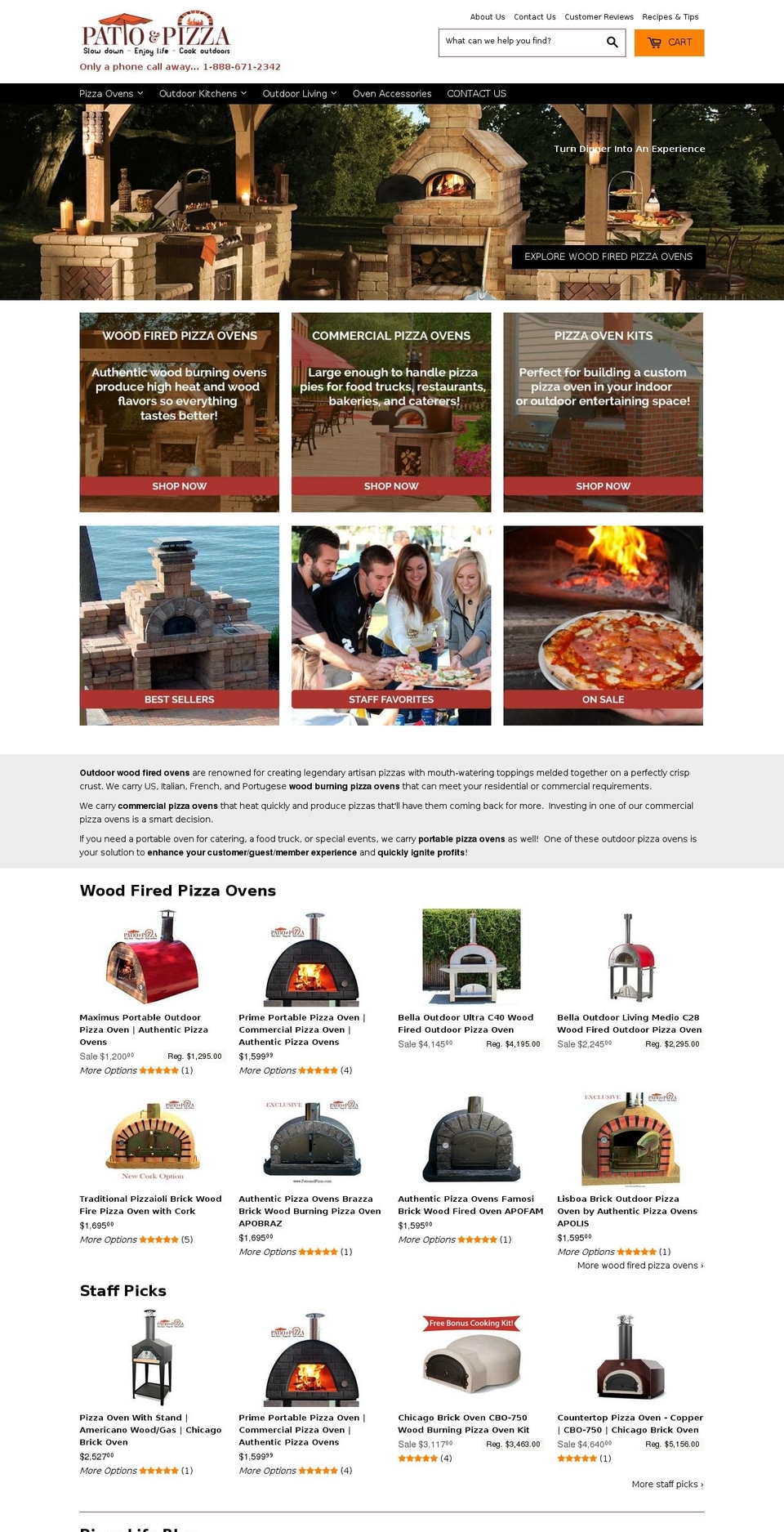 patioandpizza.com shopify website screenshot