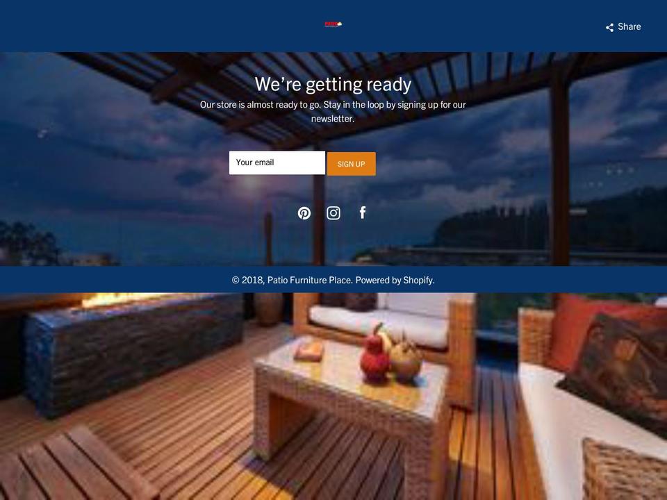 Pre-launch Shopify theme site example patiofurnitureplace.com