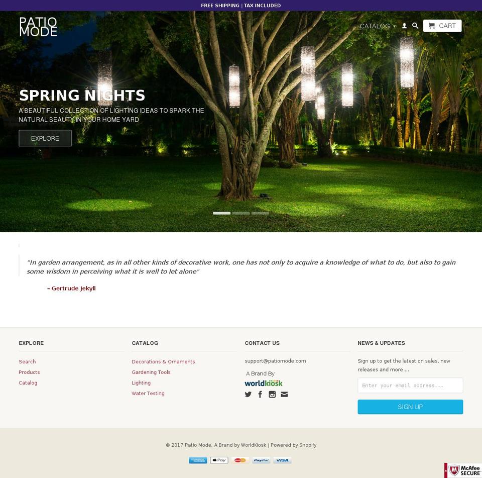 patiomode.com shopify website screenshot