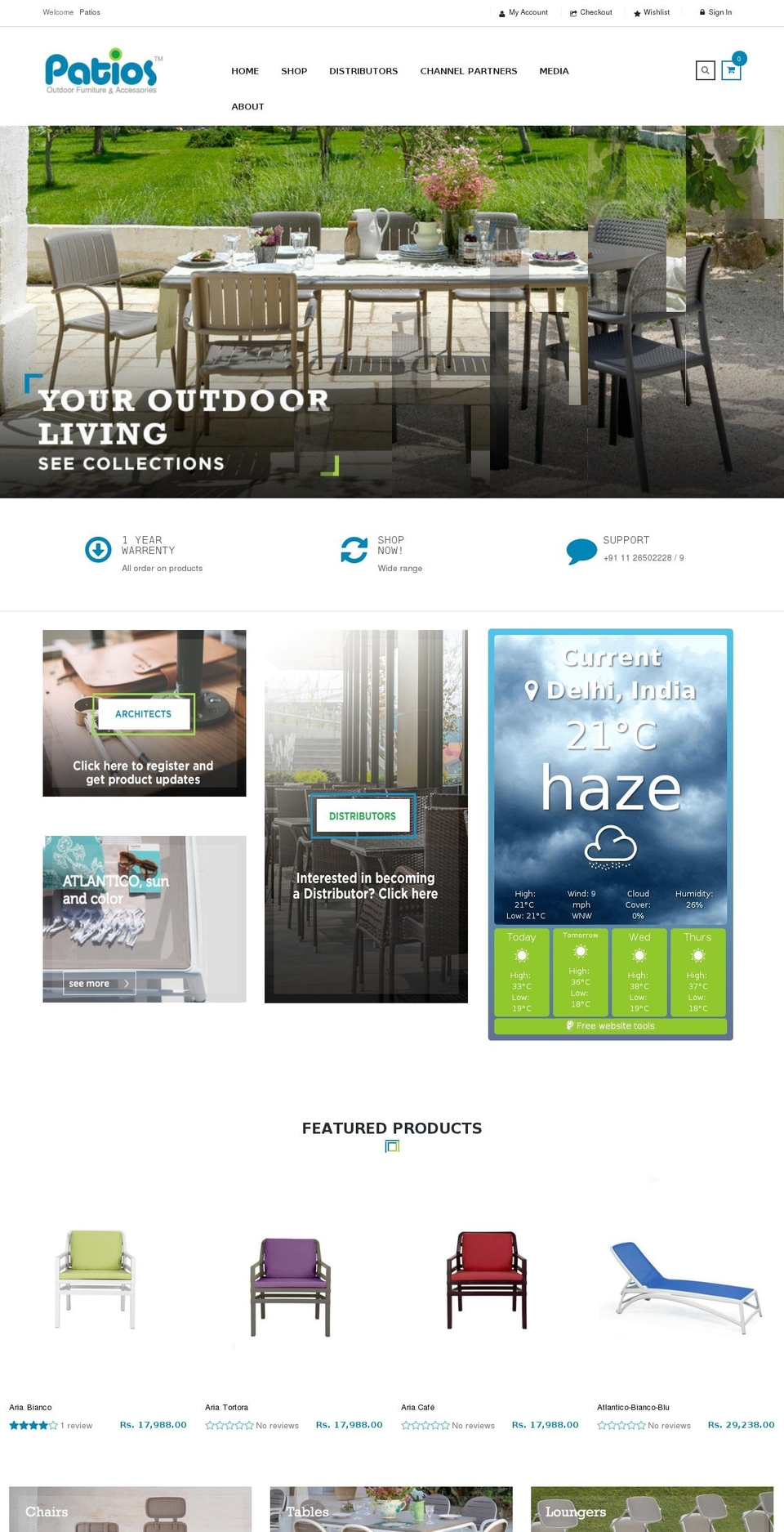 patios.in shopify website screenshot