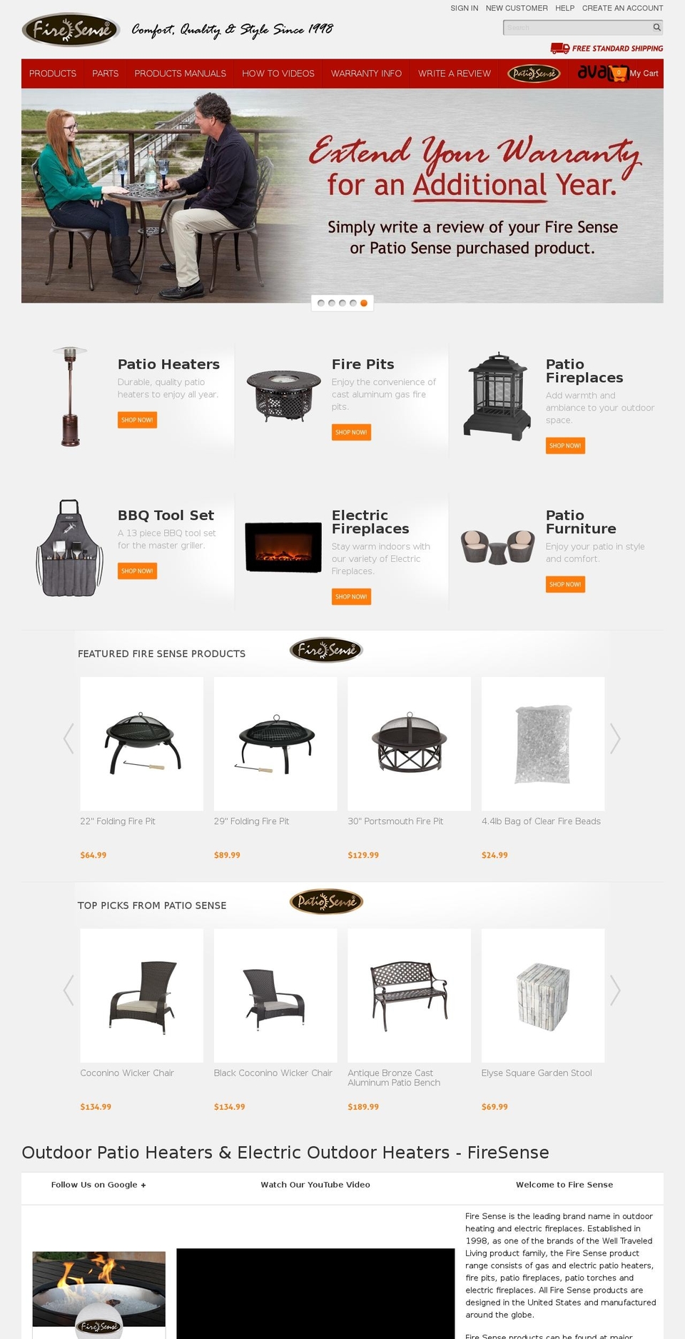 patiosense.com — Shopify storefront screenshot