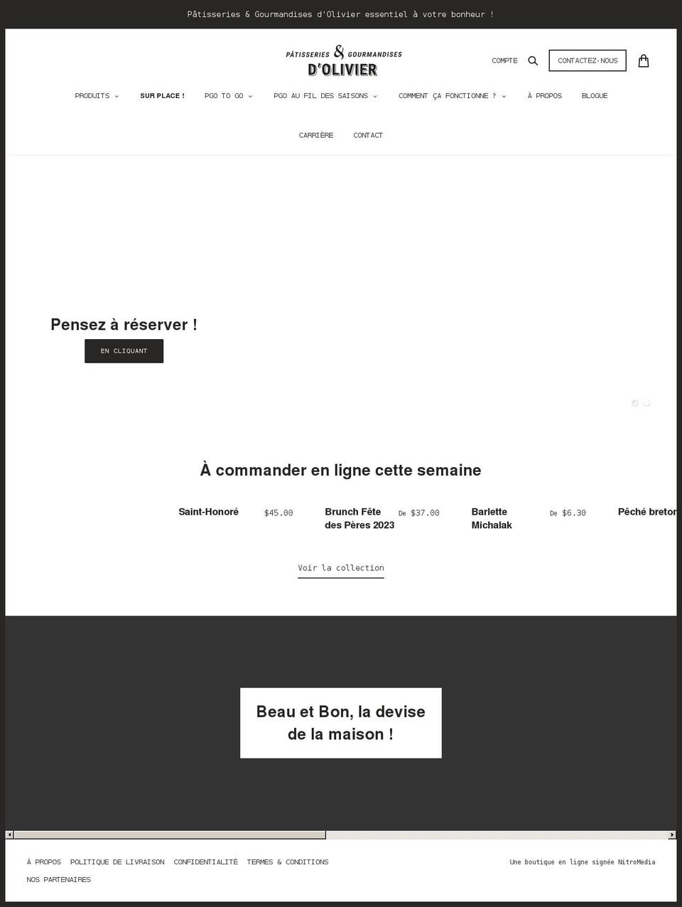 patisseriesdolivier.com shopify website screenshot