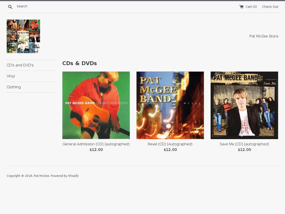 patmcgeestore.com — Shopify storefront screenshot