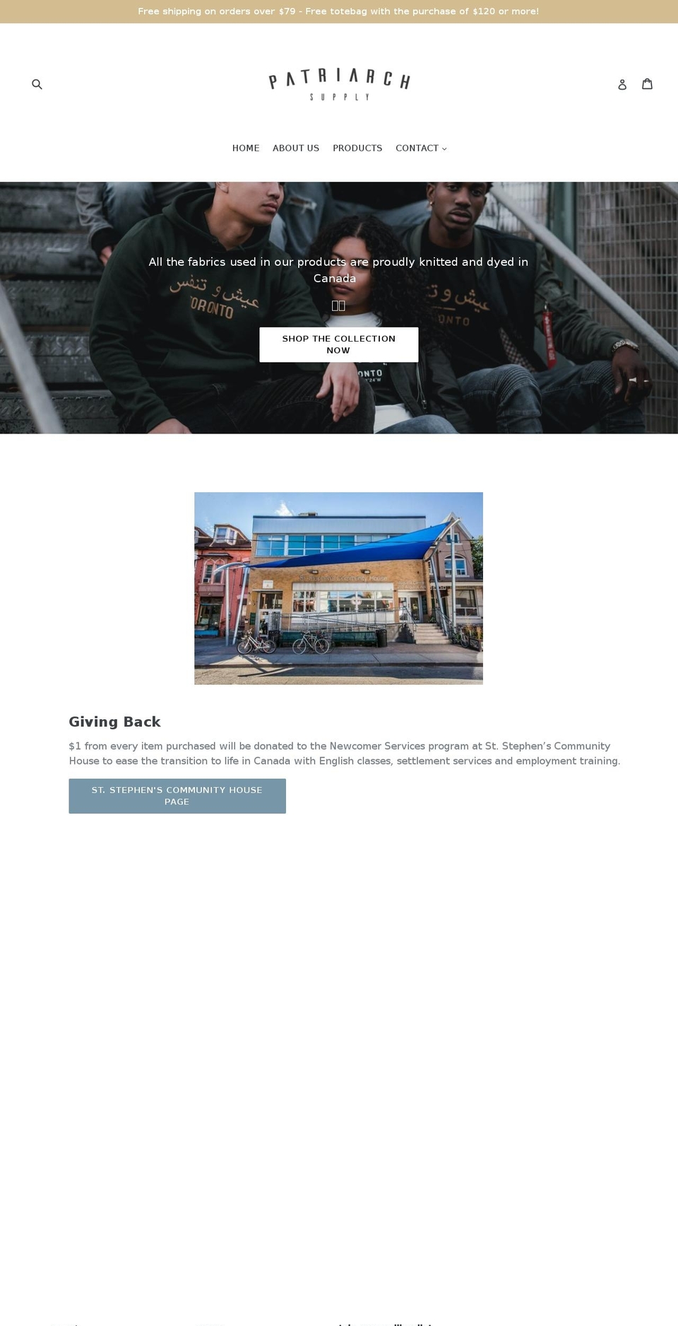 patriarchsupply.com — Shopify storefront screenshot