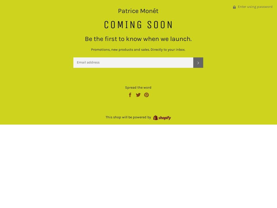 patricemonet.com — Shopify storefront screenshot