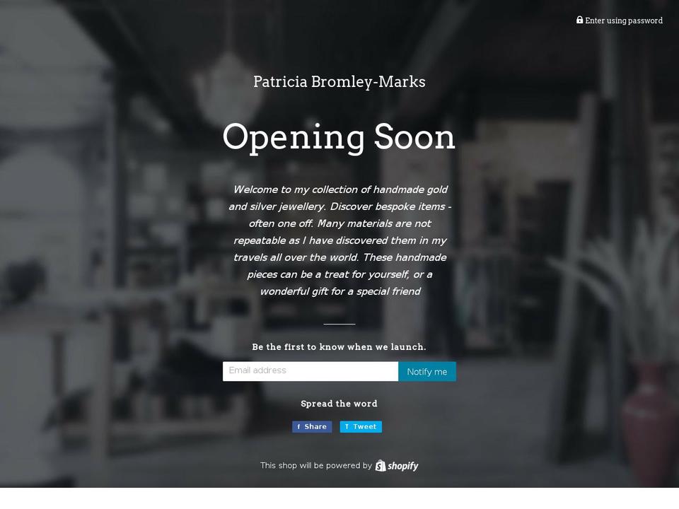 patricia-bromley-marks.myshopify.com shopify website screenshot