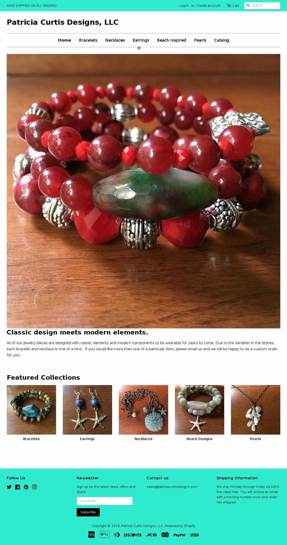 patriciacurtisdesigns.com — Shopify storefront screenshot