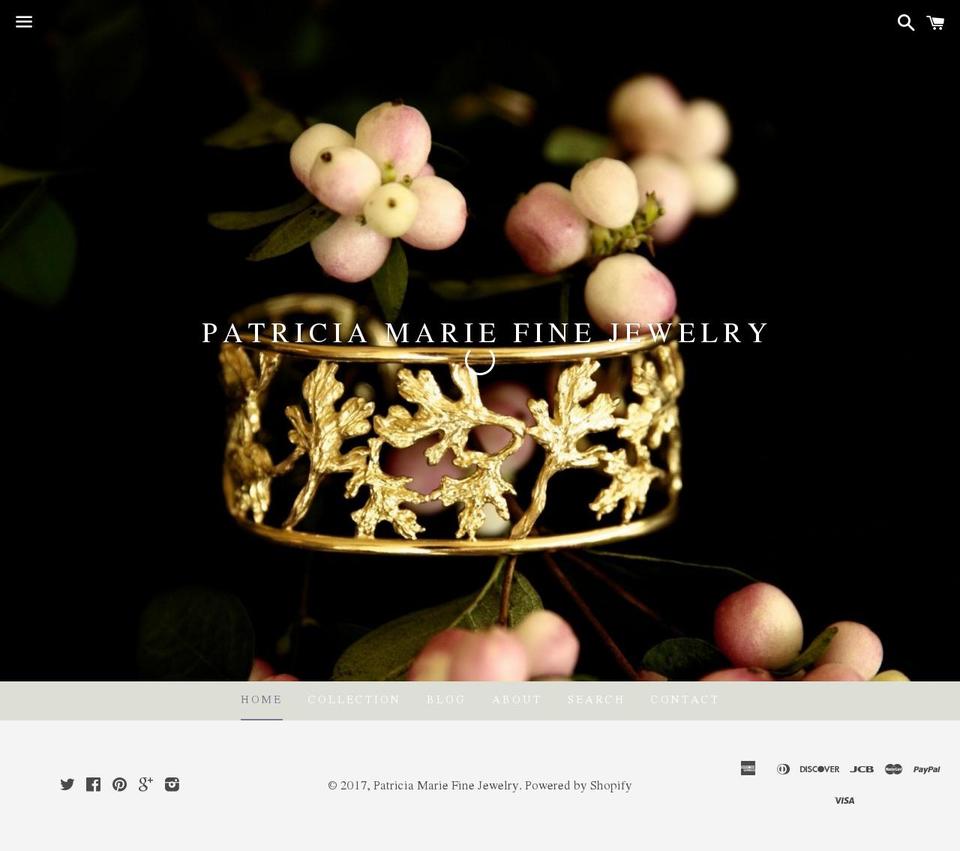 jewelry Shopify theme site example patriciamariefinejewelry.com