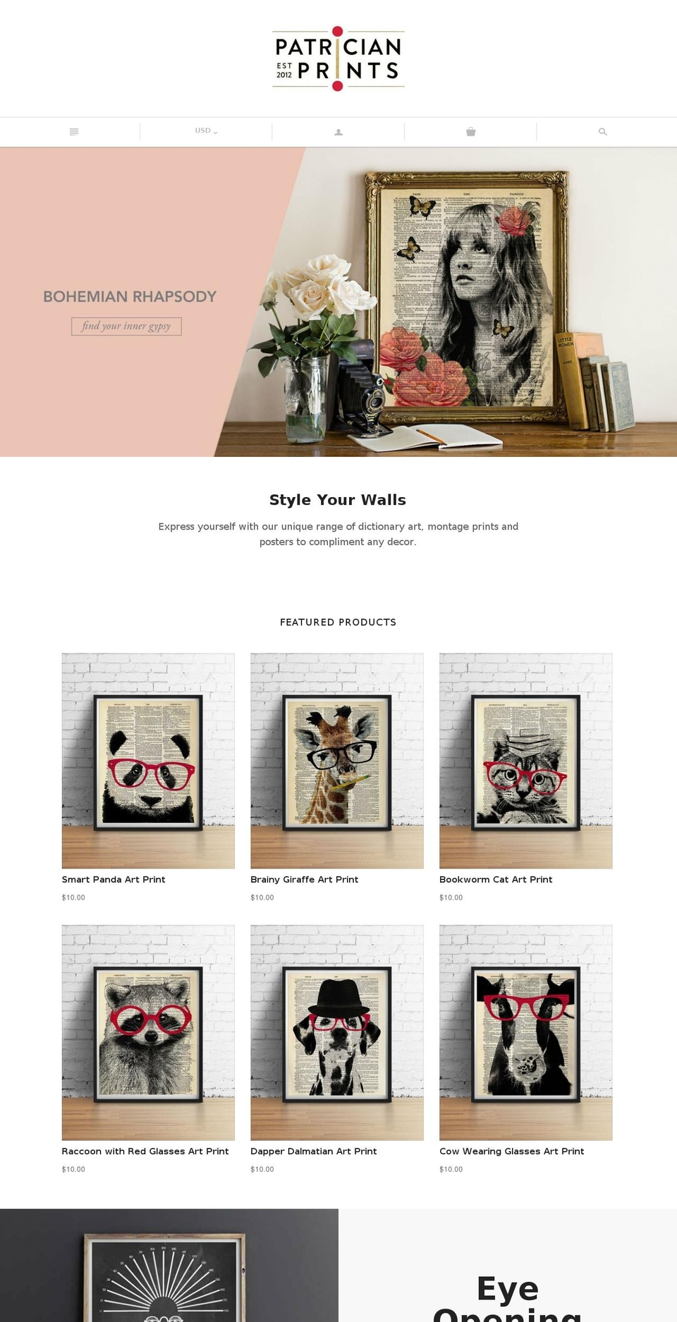 patricianprints.com shopify website screenshot