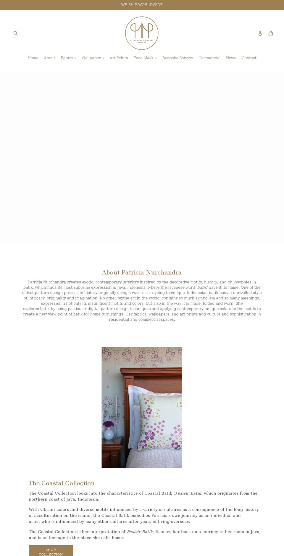patricianurchandra.com — Shopify storefront screenshot