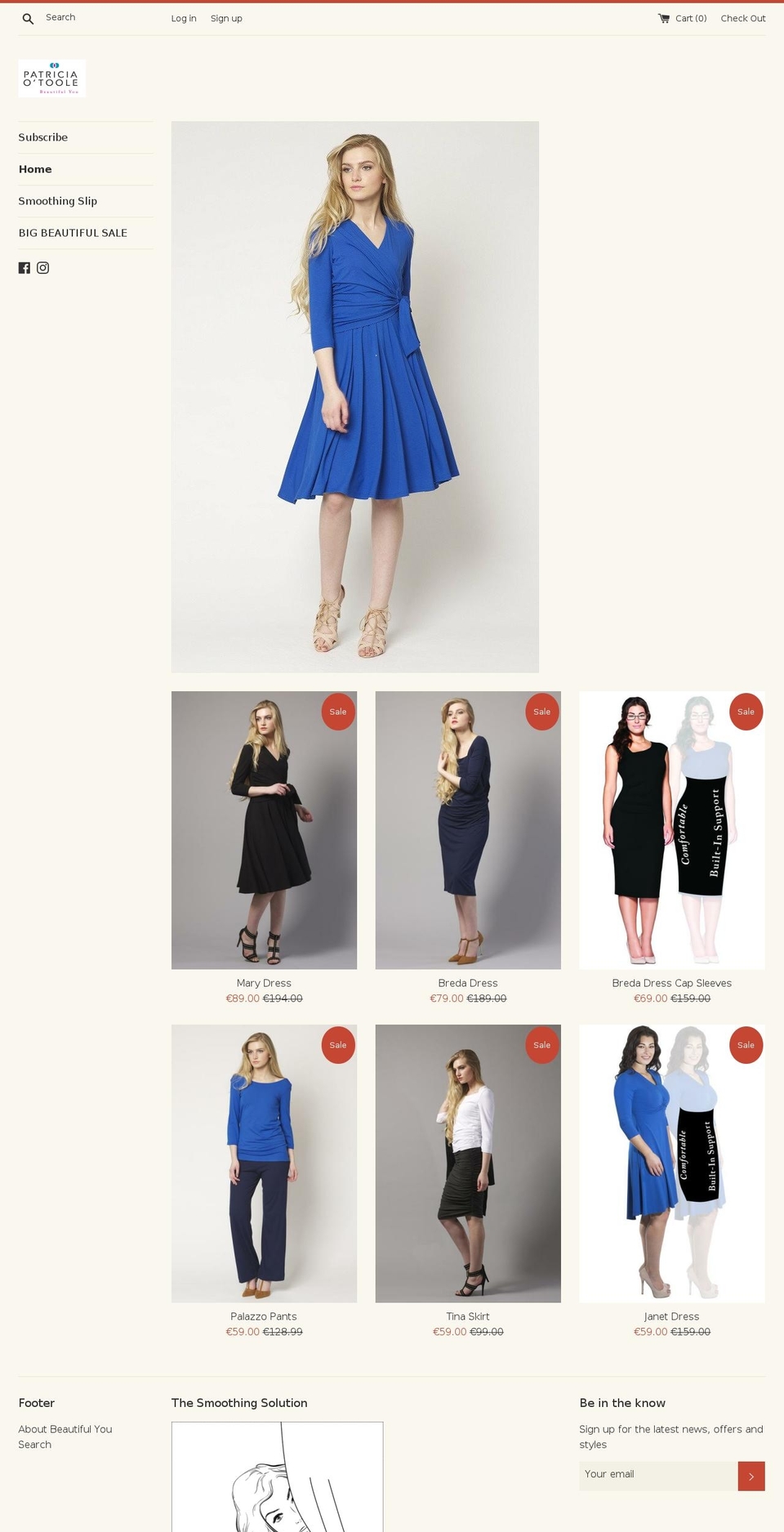 patriciaotoole.com shopify website screenshot