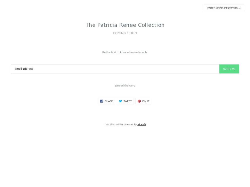 patriciareneecollection.com — Shopify storefront screenshot