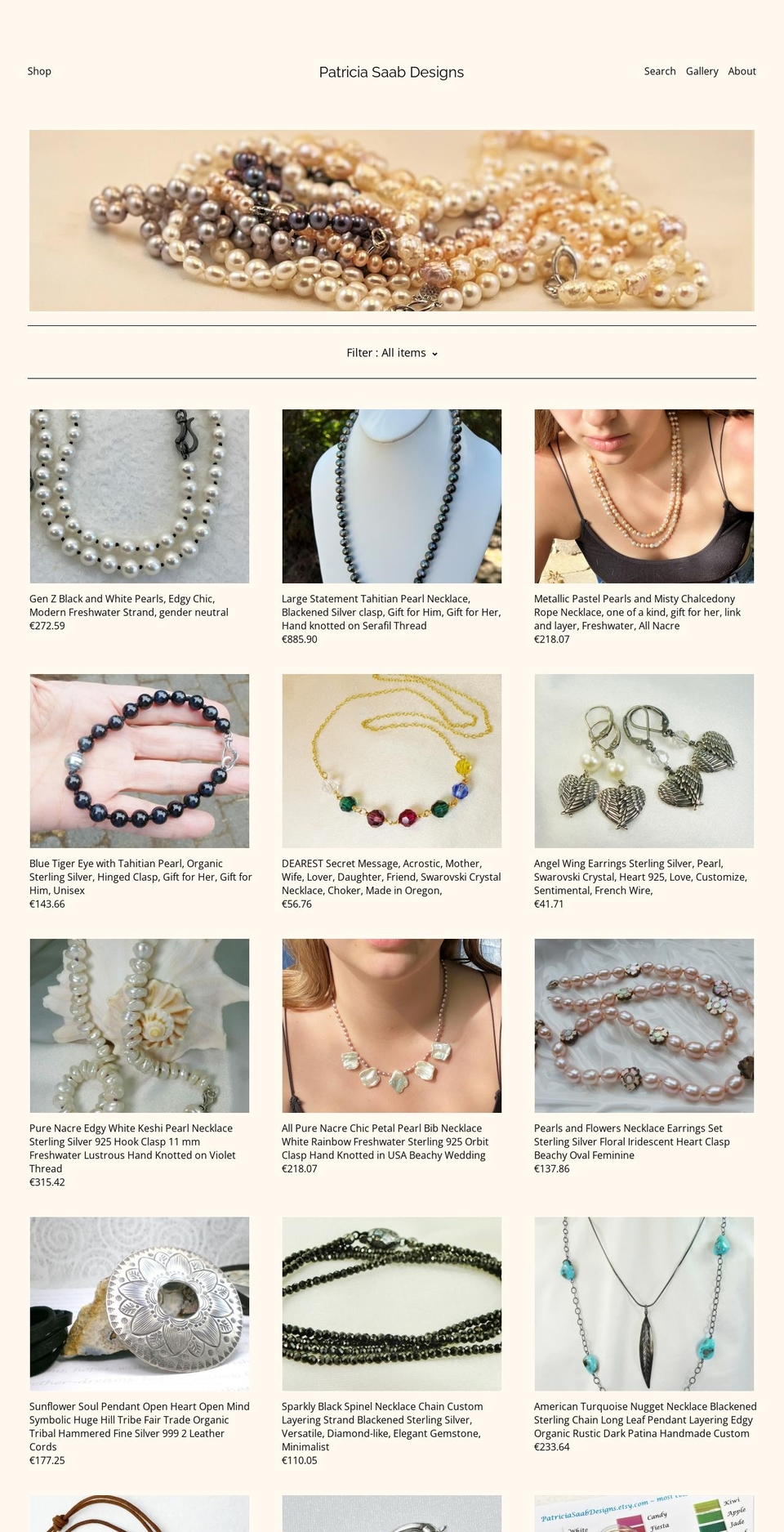 patriciasaabdesigns.com — Shopify storefront screenshot