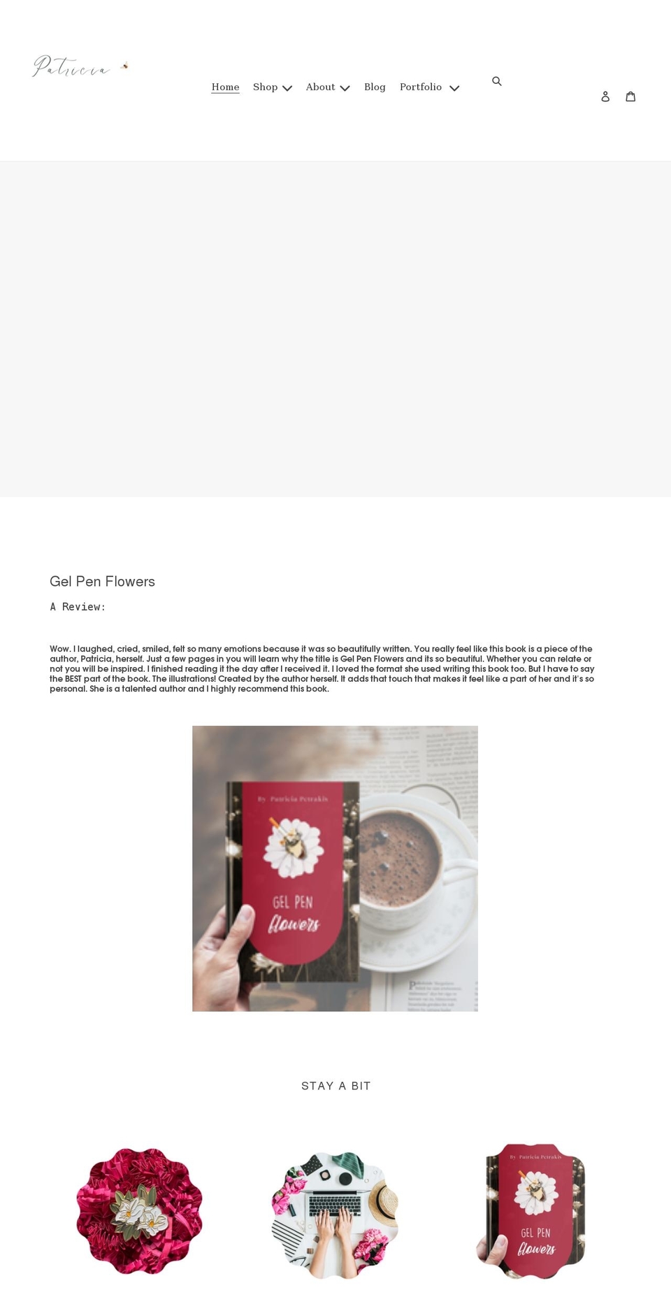 patriciasheridan.com shopify website screenshot
