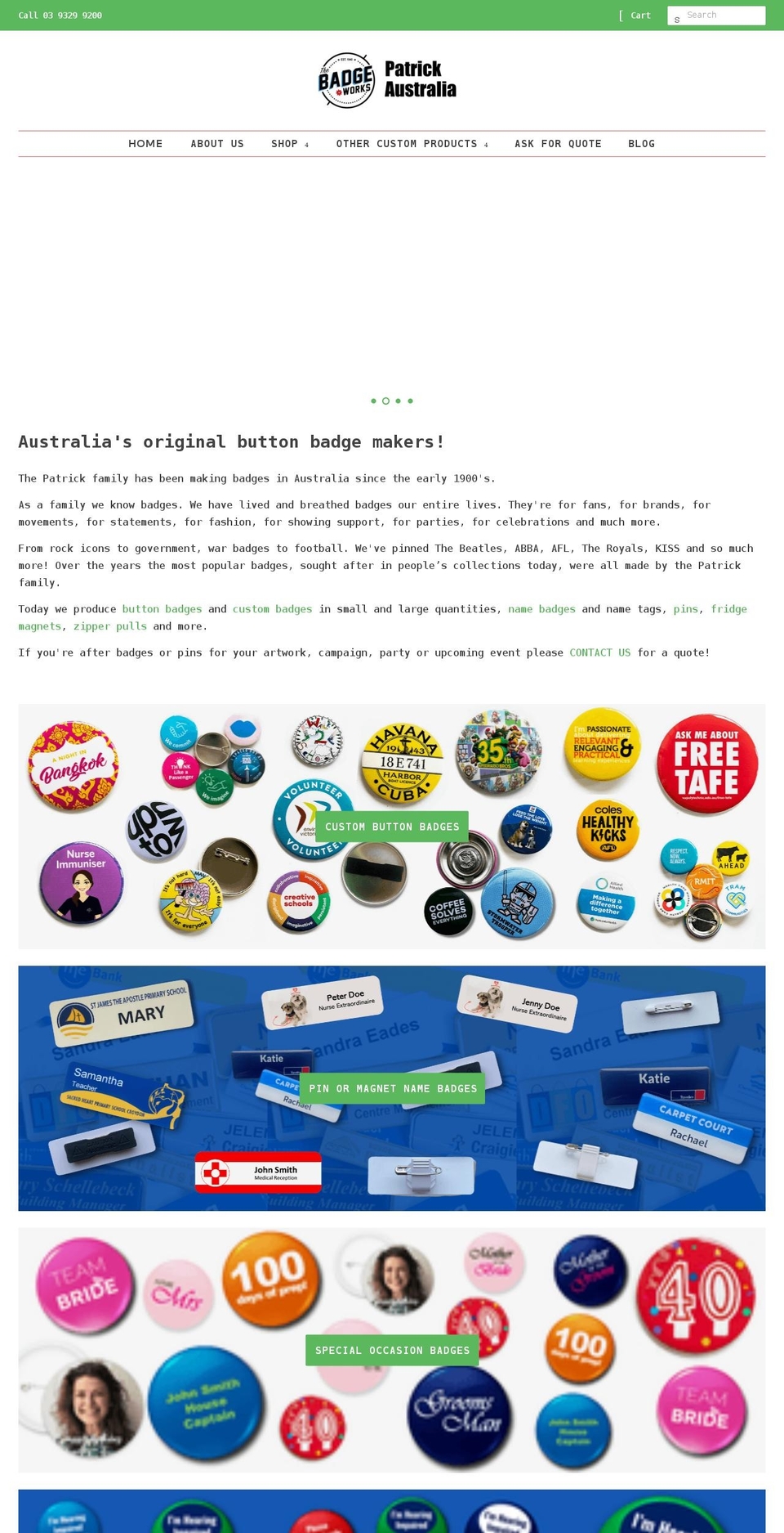 patrickaustralia.com.au shopify website screenshot