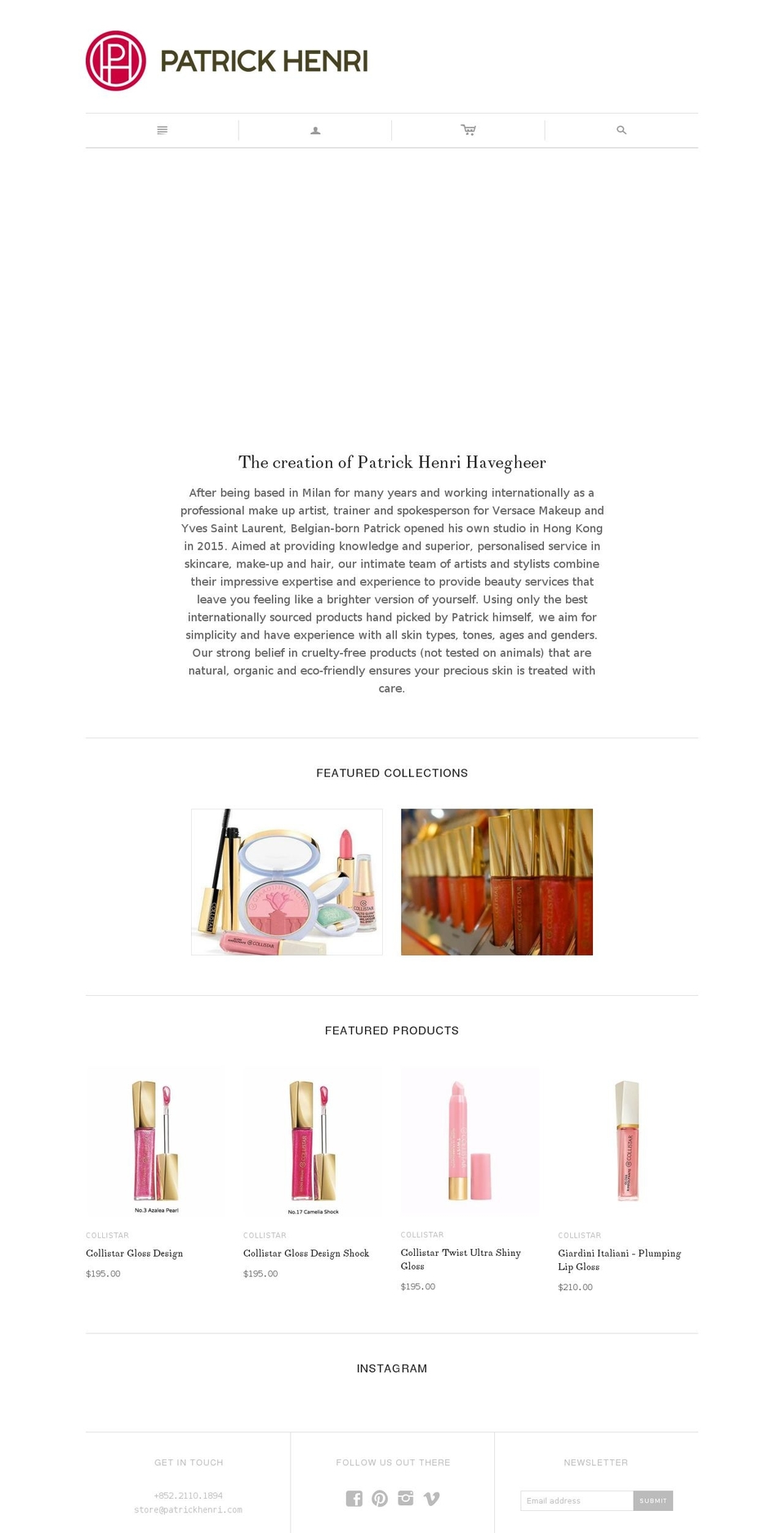 patrickhenri.com shopify website screenshot