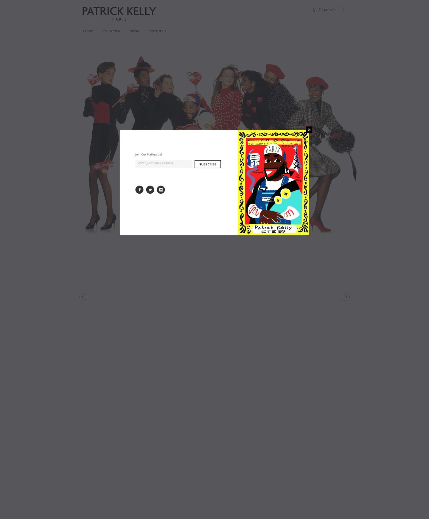 patrickkellyparis.com — Shopify storefront screenshot
