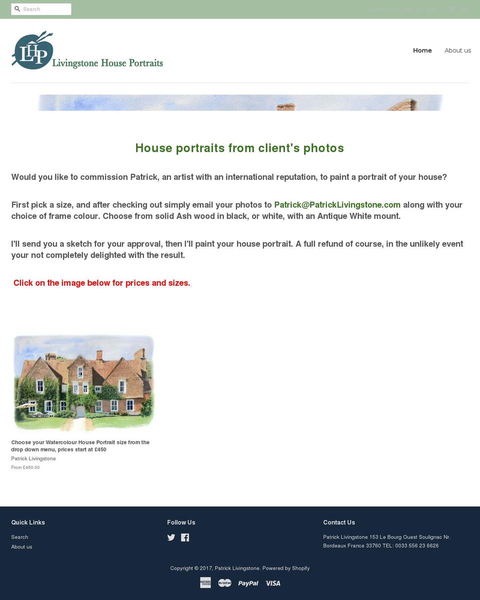 patricklivingstone.com shopify website screenshot