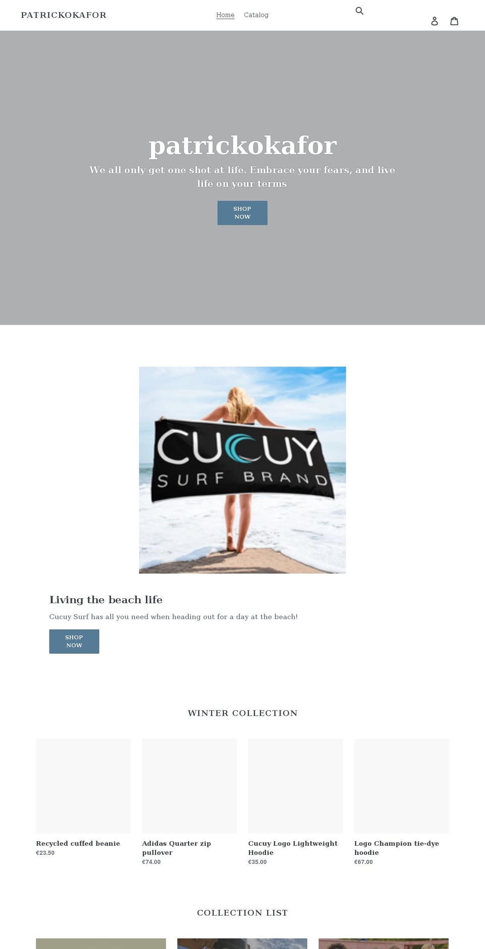 patrickokafor.com shopify website screenshot